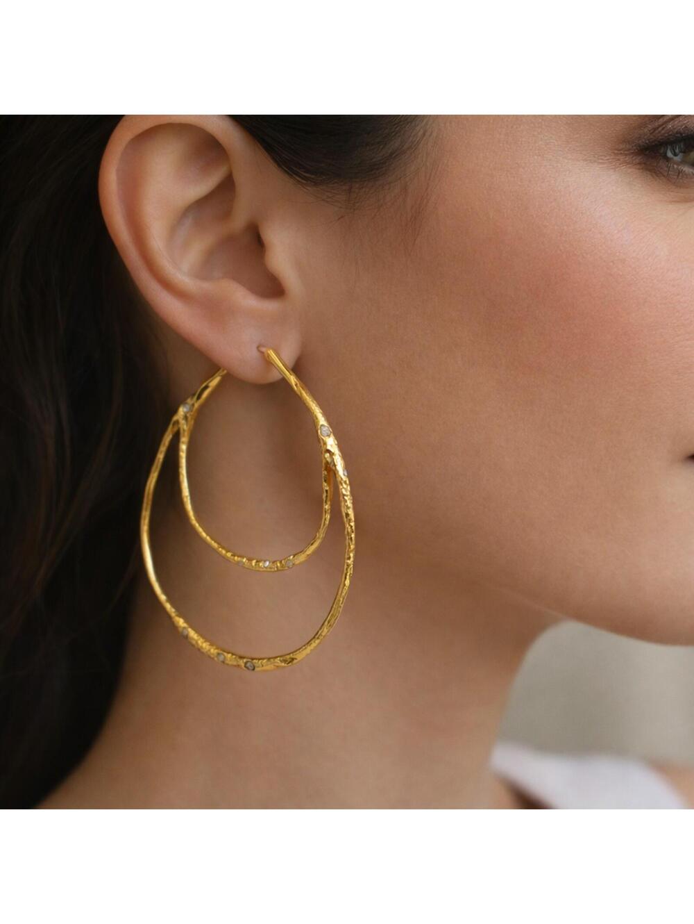 Alexis Bittar Intertwined Crystal Hoop Earrings